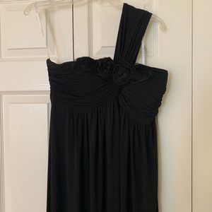 Floor-Length One Strap Black Formal Dress